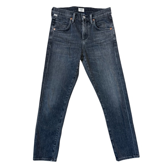Citizens of Humanity Elsa Mid Rise Slim Crop Jeans Faded Black Wash - Size 24 - Picture 4 of 16